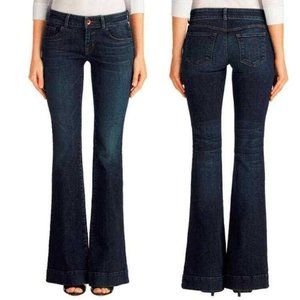 J Brand Lovestory Flare Leg Bell Bottom Jeans Dark Wash Women's 27 Boho Hippie